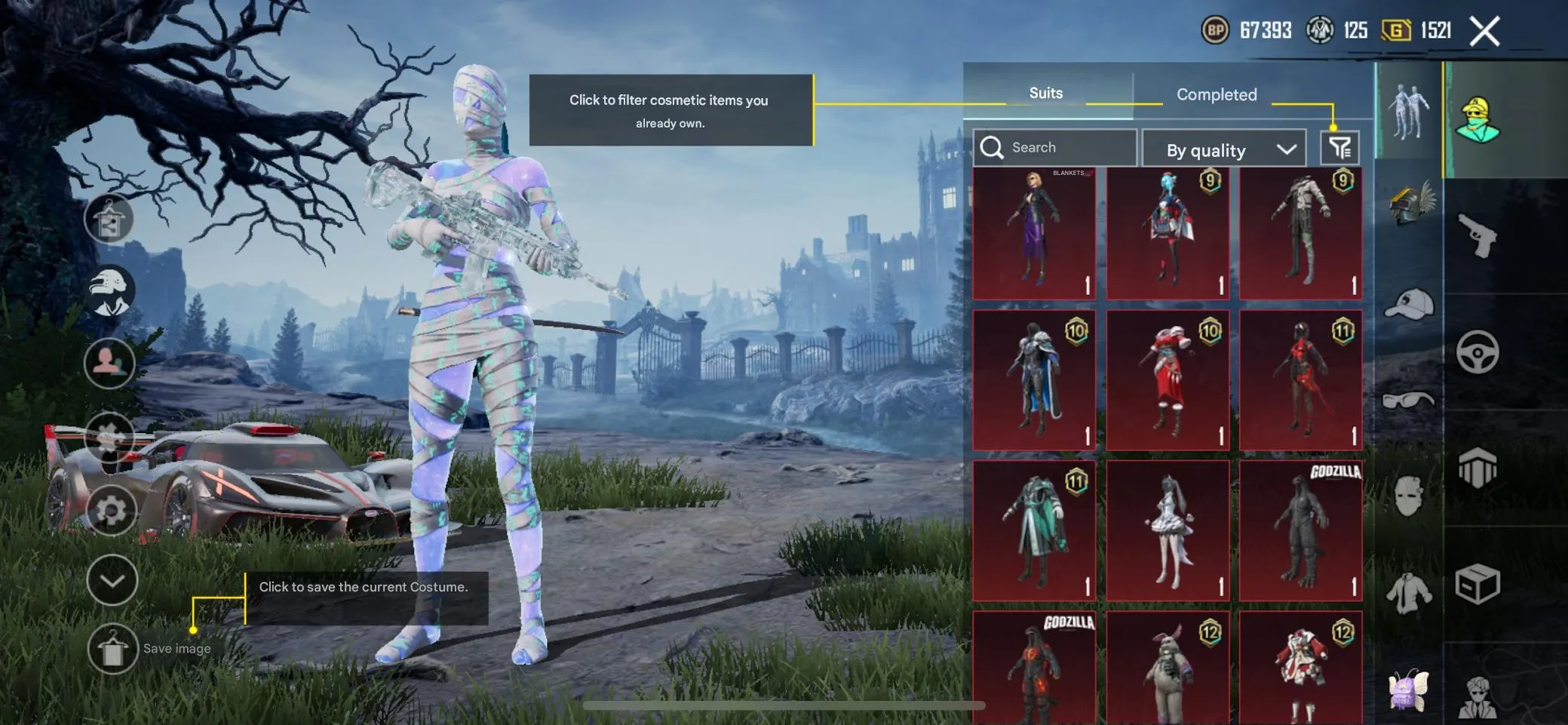 PGM294 Dodge + Bugatti, Glacier Lv6, Lizard Roar Lv6, Swept Tide Lv6, 70+ Mythic Skins, Blue Mummy, Gold Rank (G)